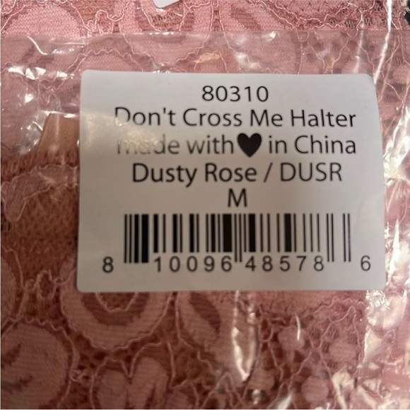 We are HAH x Free People Don’t Cross Me‎ Lace Halter Bra Dusty Rose NWT - Picture 4 of 9
